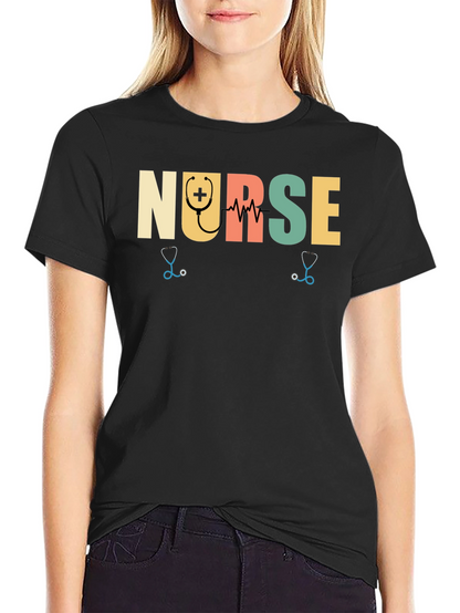 Camiseta Negra Nurse para Enfermeras