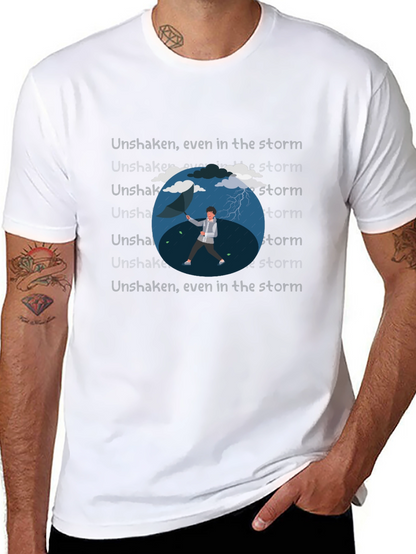Camiseta Negra con Diseño de Lluvia