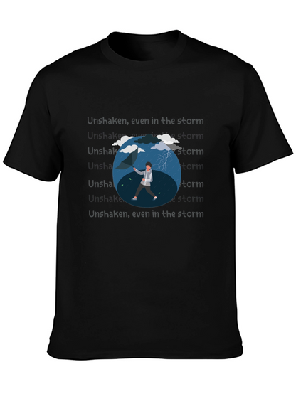 Camiseta Negra con Diseño de Lluvia