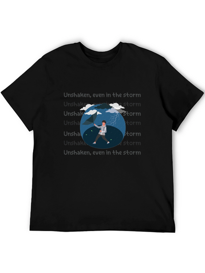 Camiseta Negra con Diseño de Lluvia