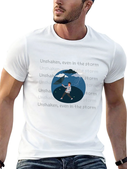 Camiseta Negra con Diseño de Lluvia