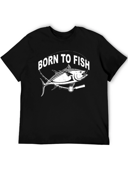 Camiseta Negra Born To Fish Pescado