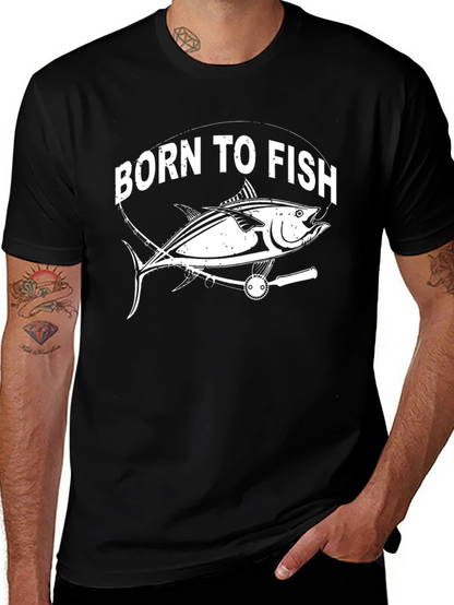 Camiseta Negra Born To Fish Pescado