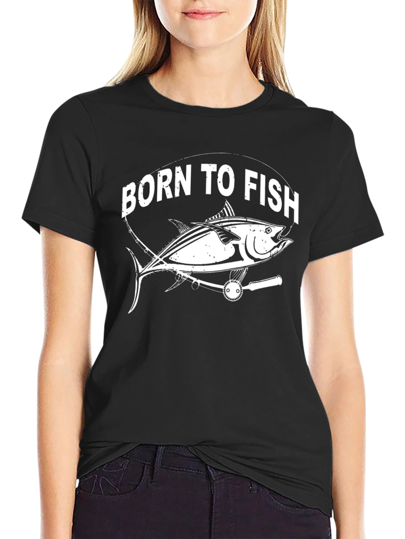 Camiseta Negra Born To Fish Pescado