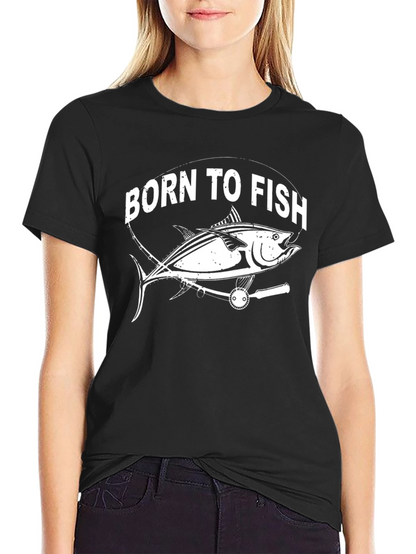 Camiseta Negra Born To Fish Pescado